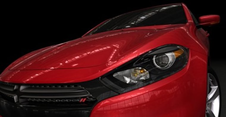 A partial view of the 2013 Dodge Dart, named after the 1960s small car that gearheads turned into street racers.
